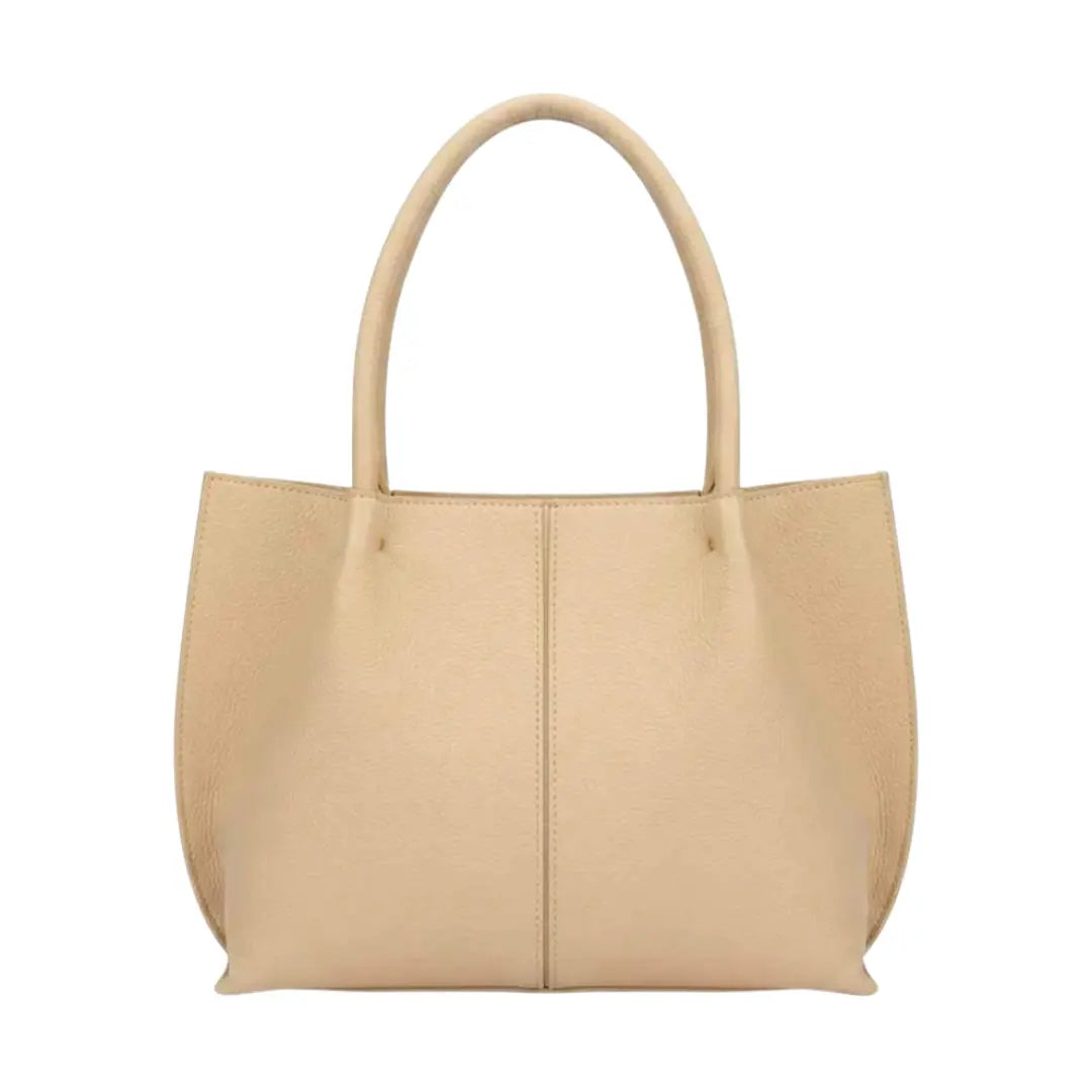 Epax Classic Cream Leather Slouchy Shoulder Bag