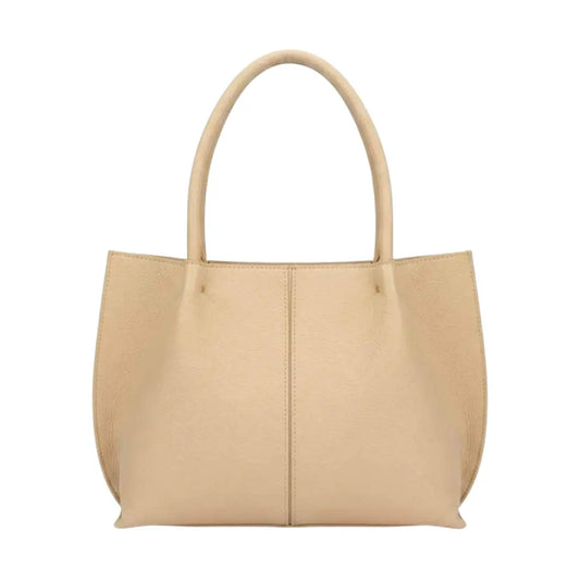Epax Classic Cream Leather Slouchy Shoulder Bag
