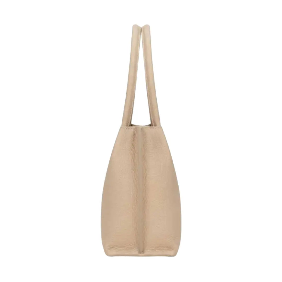 Epax Classic Cream Leather Slouchy Shoulder Bag