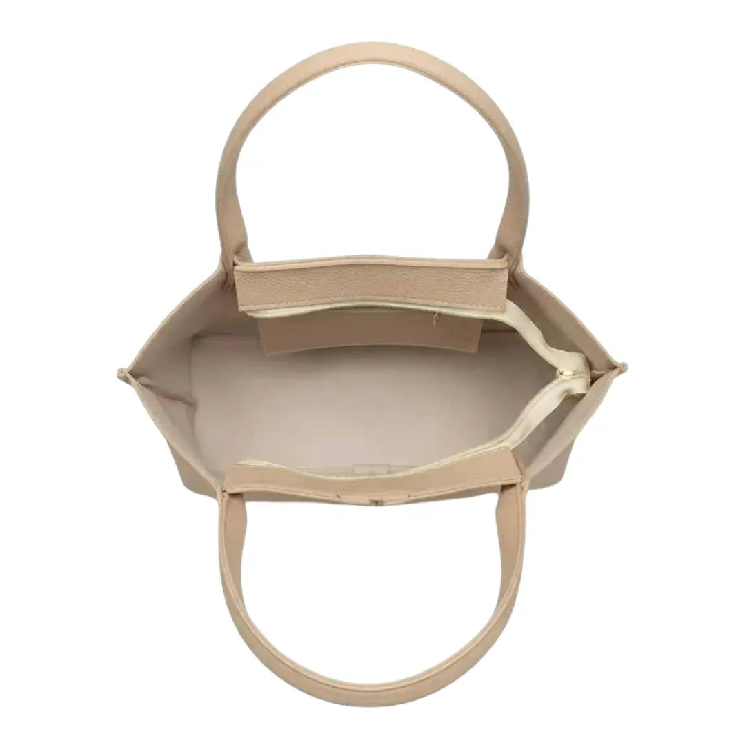 Epax Classic Cream Leather Slouchy Shoulder Bag