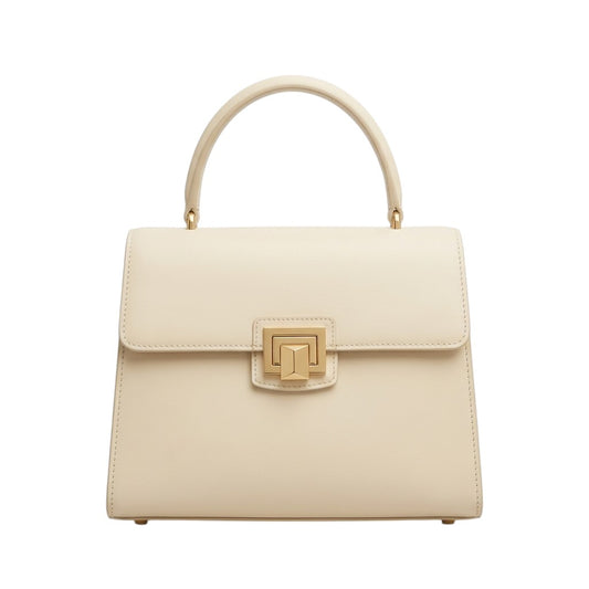 Epax Structured Cream Leather Minimalist Premium Handbag