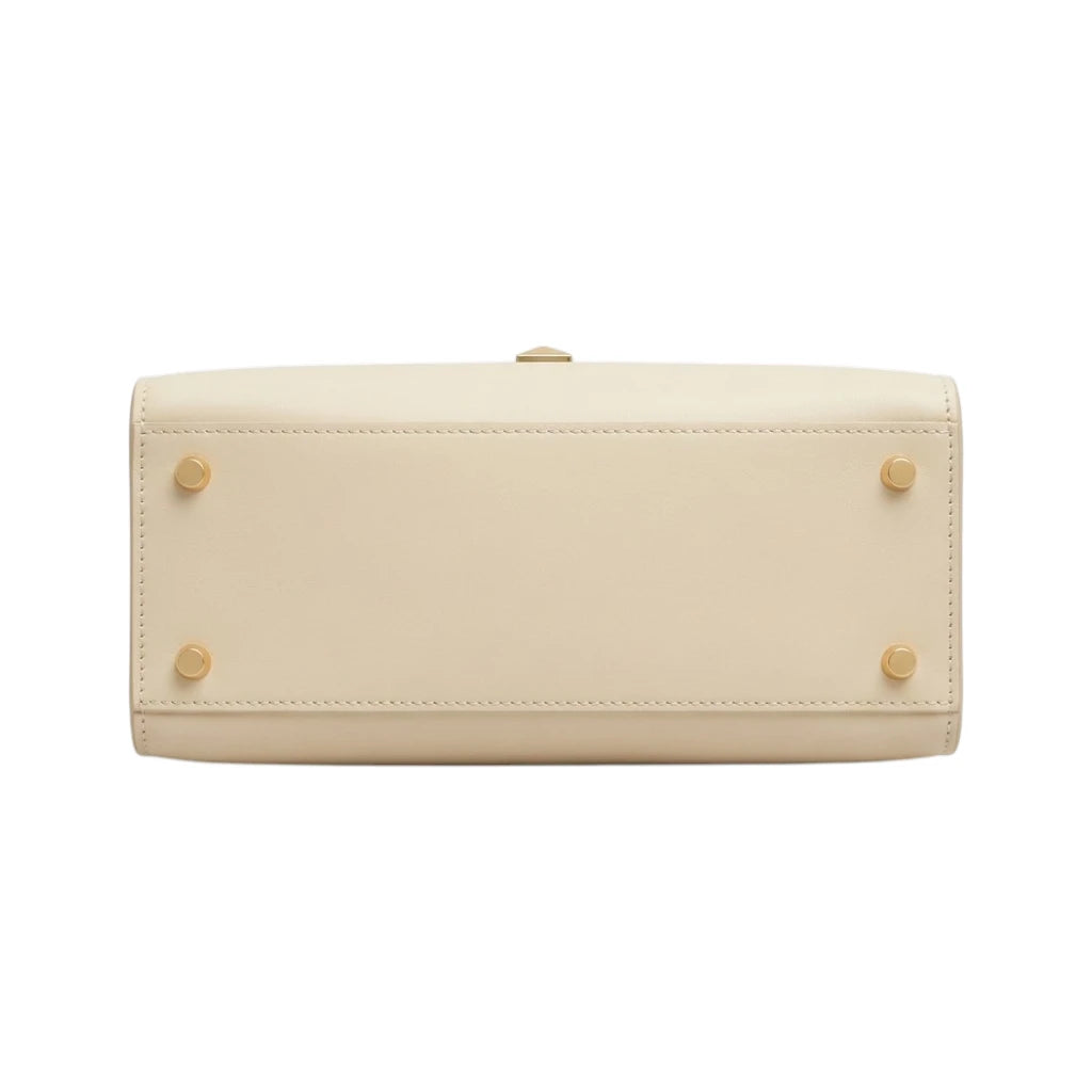 Epax Structured Cream Leather Minimalist Premium Handbag